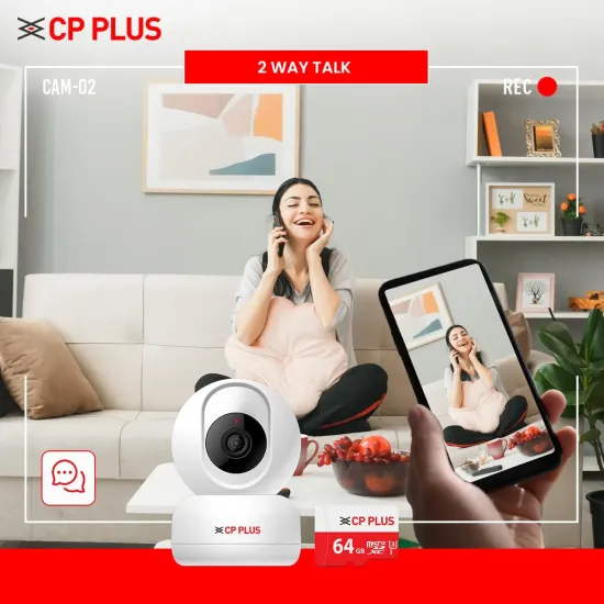 CP-Plus PT Full HD Dome Camera 3MP WiFi With Two Way Audio (CP-E36AM) Support 64gb micro sd card